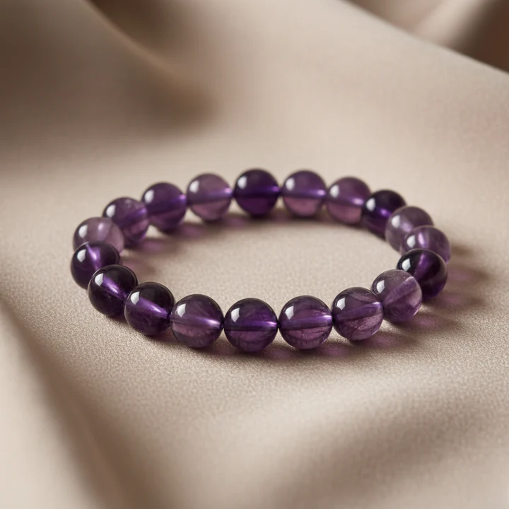 Amethyst Bracelet: Reiki Healing with 8mm Natural Stone — Consecrated Numero-Vastu Remedy by Dhrminder Bhattia