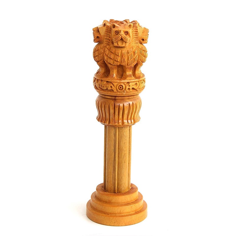 Wood Ashok Stambh (Pillar) Showpiece for Home (6 Inches) - — Consecrated Numero-Vastu Remedy by Dhrminder Bhattia
