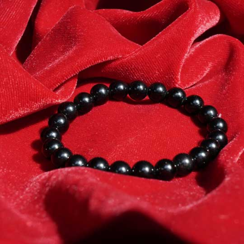 Black Obsidian Bracelet (8mm) for Men and Women - — Consecrated Numero-Vastu Remedy by Dhrminder Bhattia