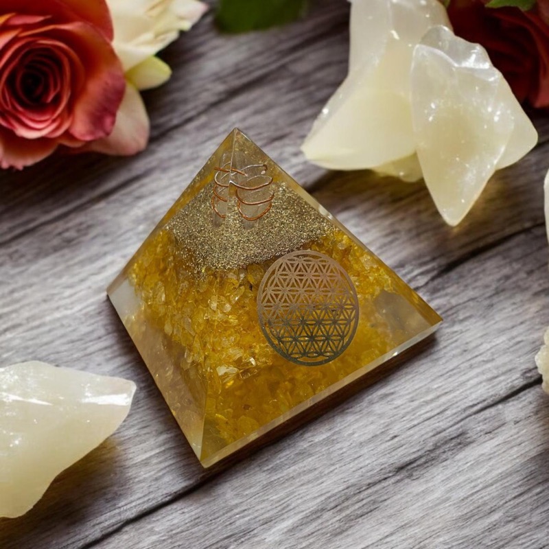 Citrine Crystal Pyramid – Natural Energizing Stone for Manifestation - — Consecrated Numero-Vastu Remedy by Dhrminder Bhattia