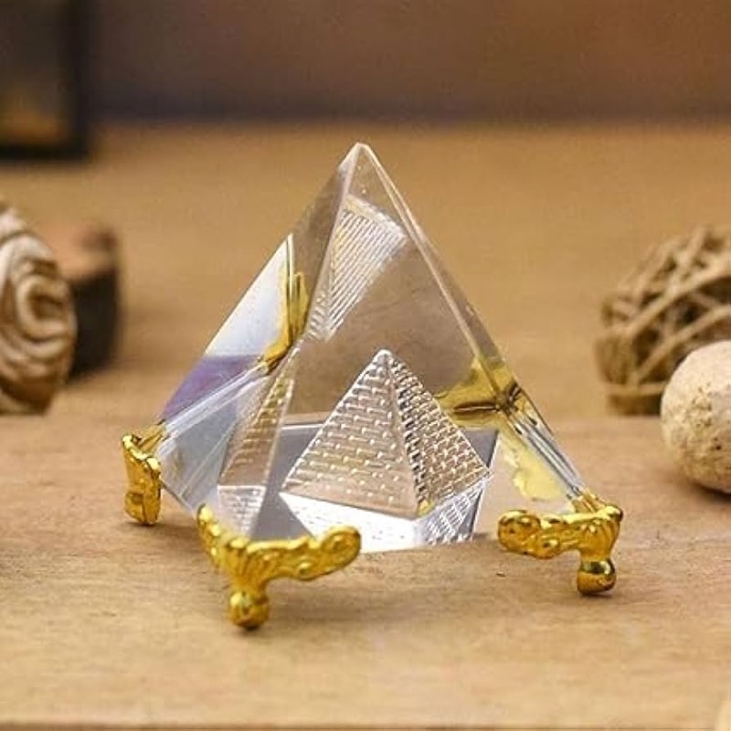Crystal Pyramid with Stand Fengshui Vastu For Positive Energy — Consecrated Numero-Vastu Remedy by Dhrminder Bhattia