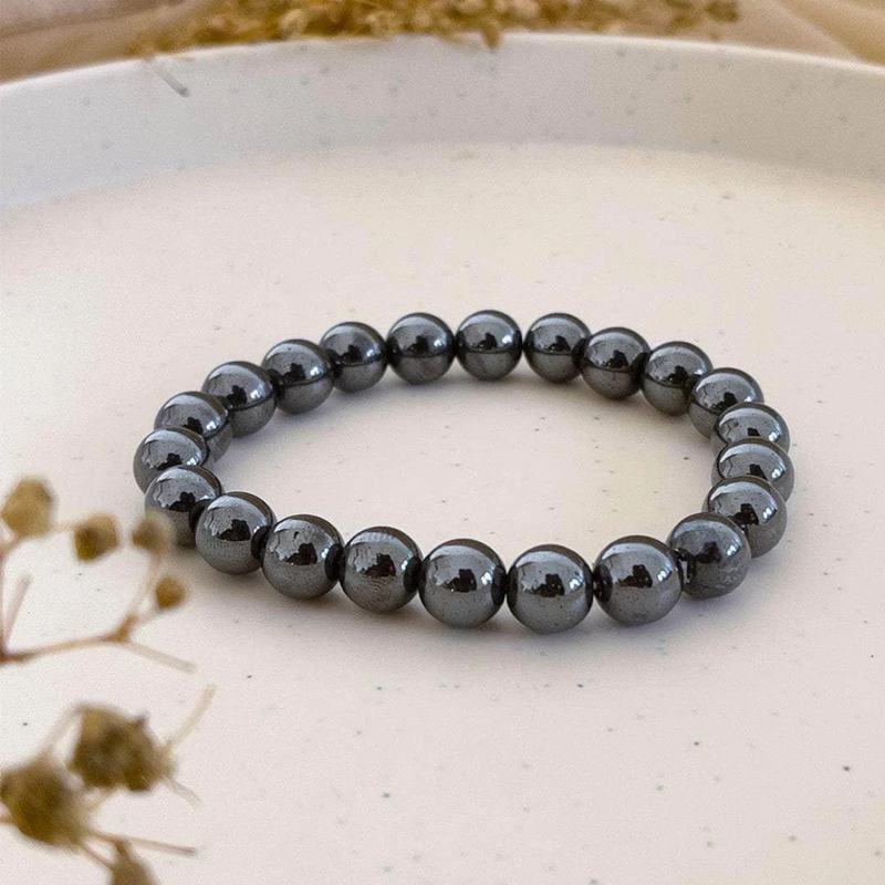 Hematite Bracelet (8mm) for Men and Women - — Consecrated Numero-Vastu Remedy by Dhrminder Bhattia