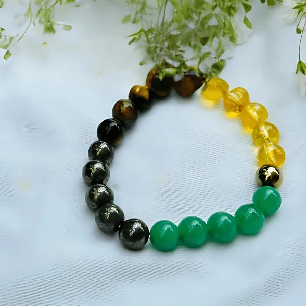 Money Magnet Bracelet Green Aventurine, Citrine, Tiger Eye, Pyrite. (8mm) — Consecrated Numero-Vastu Remedy by Dhrminder Bhattia