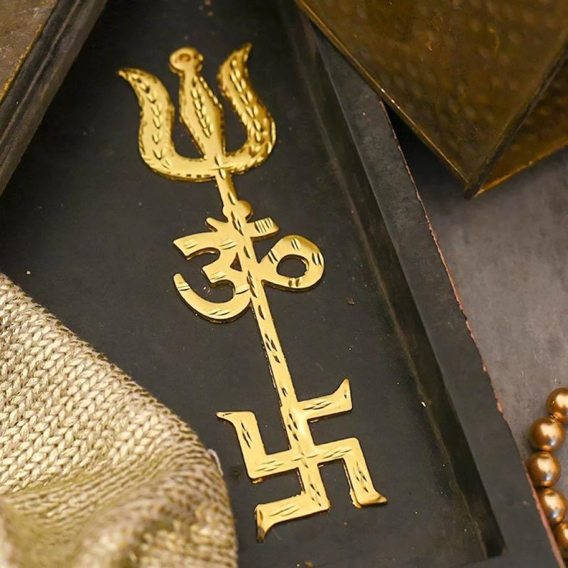 Om Trishul Brass Wall/Door Hanging Enhance your home's — Consecrated Numero-Vastu Remedy by Dhrminder Bhattia