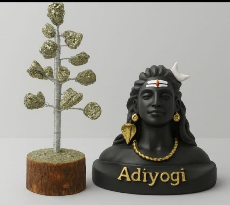 Pyrite Crystal Tree with Adiyogi Shiva Statue — Consecrated Numero-Vastu Remedy by Dhrminder Bhattia