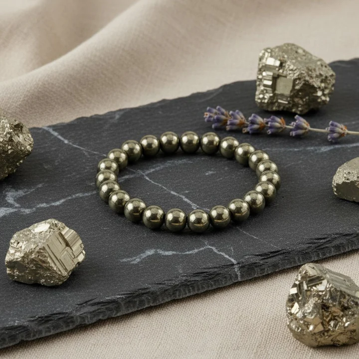 Original Raw Pyrite Bracelet Certified - — Consecrated Numero-Vastu Remedy by Dhrminder Bhattia
