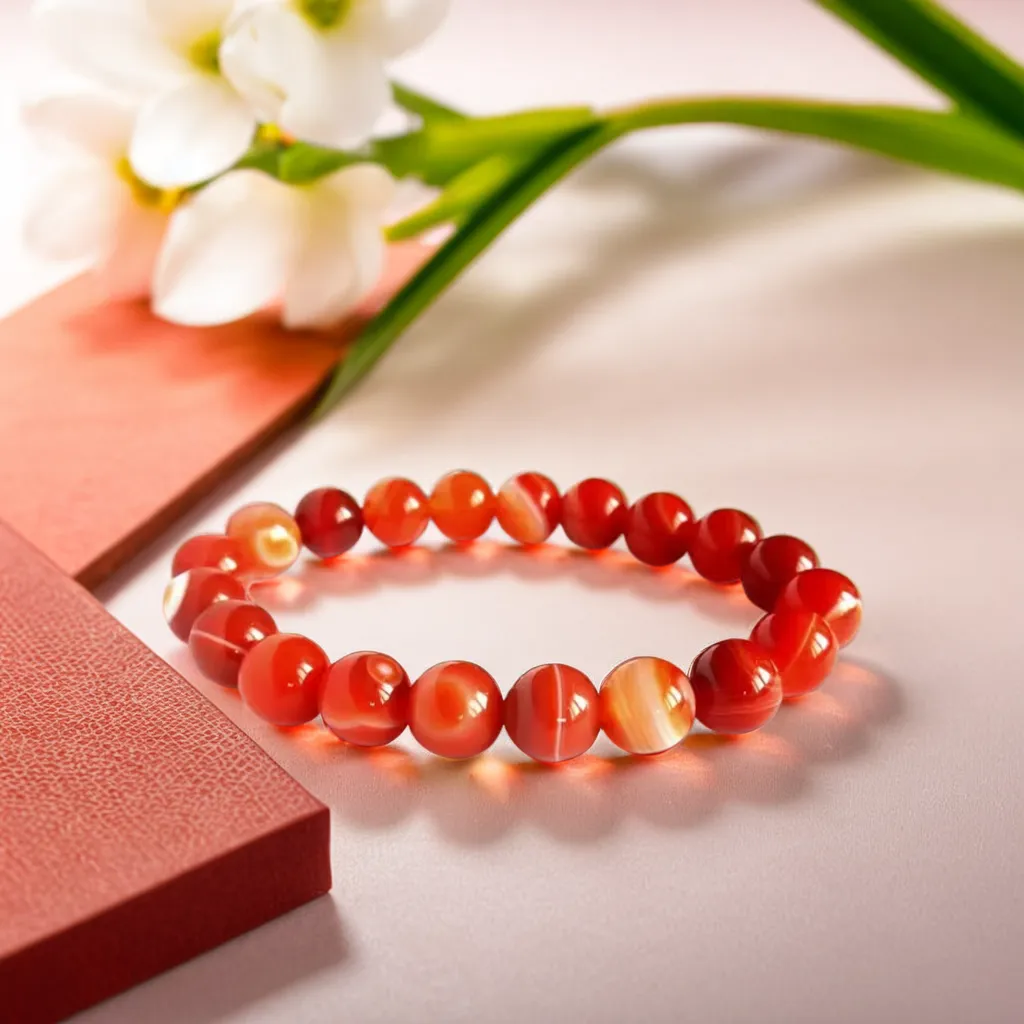 Red Agate Bracelet (8mm) for Men and Women - — Consecrated Numero-Vastu Remedy by Dhrminder Bhattia