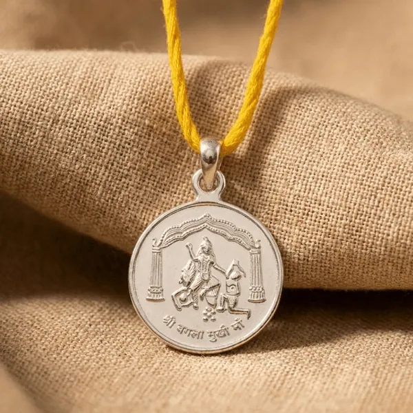 Shri Baglamukhi Yantra Silver Locket (Free Thread) — Consecrated Numero-Vastu Remedy by Dhrminder Bhattia