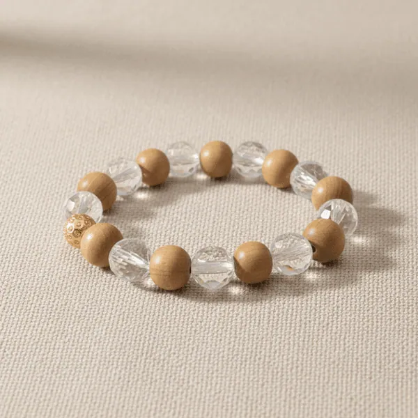 Certified Wood Crystal Bracelet with Diamond Cut — Consecrated Numero-Vastu Remedy by Dhrminder Bhattia